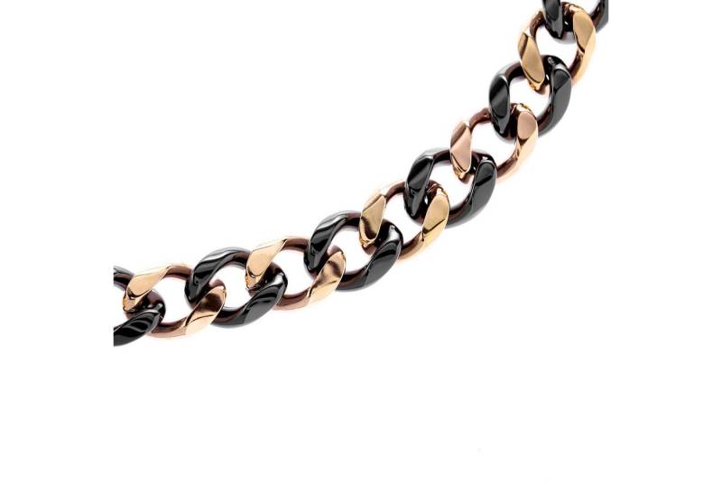 Karisma Schmuck Panzerkette Damen Edelstahl 316 L Panzer Kette - Schwarze Keramik, Glieder Breite 12mm - N1060 von Karisma Schmuck