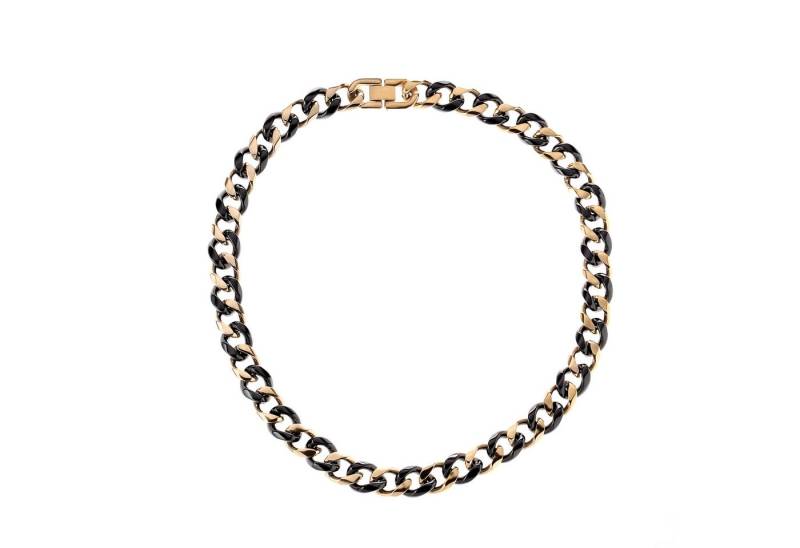 Karisma Schmuck Panzerkette Damen Rosé Gold Edelstahl 316 L Panzer Kette - Schwarze Keramik, Glieder Breite 12mm - N1060 von Karisma Schmuck