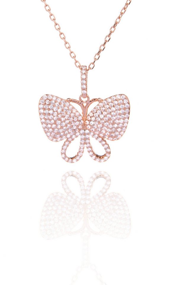 Karisma Schmuck Schmetterlingsanhänger Damen roségold Sterling Silber 925 Anhänger Halskette rhodinert Weiss von Karisma Schmuck