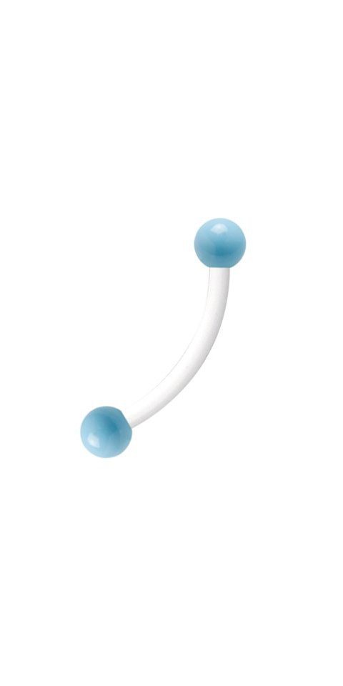 Karisma Augenbrauenpiercing Augenbrauen Bioplast Piercing in Weiss mit Edelstahl Kugeln 3mm Aqua Emailliert - F-EBBBN.WH.LRO 1,2mm - 6.0 Millimeter von Karisma