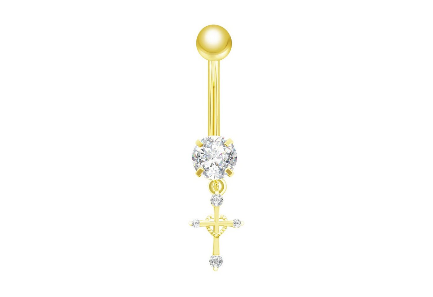 Karisma Bauchnabelpiercing Edelstahl 316L Nabel Stecker Piercing Kreuz Anhänger Zirkonia Weiss Karisma Bauchnabelpiercing Edelstahl 316L Nabel Stecker Piercing Kreuz Anhänger Zirkonia Weiss von Karisma