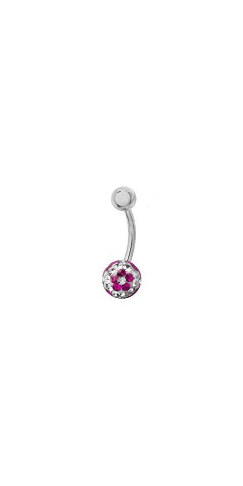 Karisma Bauchnabelpiercing Karisma Bauchnabel Piercing Blume Sealed mit Swaroski Elements Pink - 10.0 Millimeter von Karisma