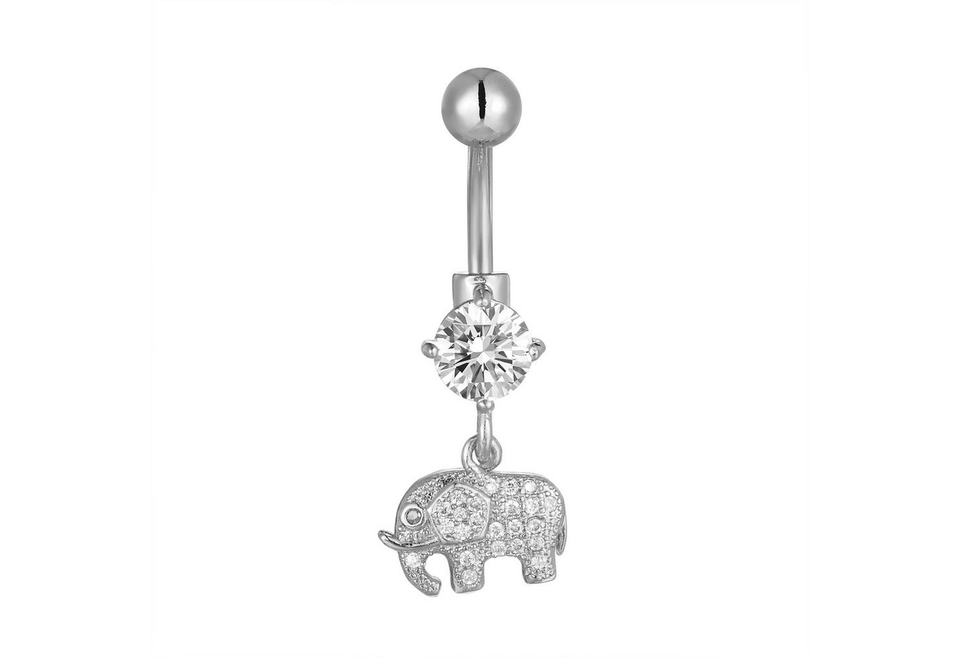 Karisma Bauchnabelpiercing Karisma Edelstahl Banana Anhänger Elefant Zirkonia - HB193 von Karisma