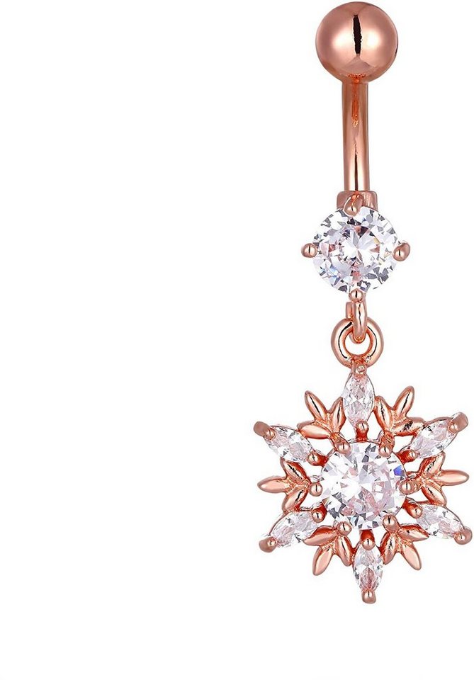 Karisma Bauchnabelpiercing Karisma Edelstahl Bauchnabelpiercing Anhänger Banana Blume Zirkonia - HB179 - Roségold von Karisma