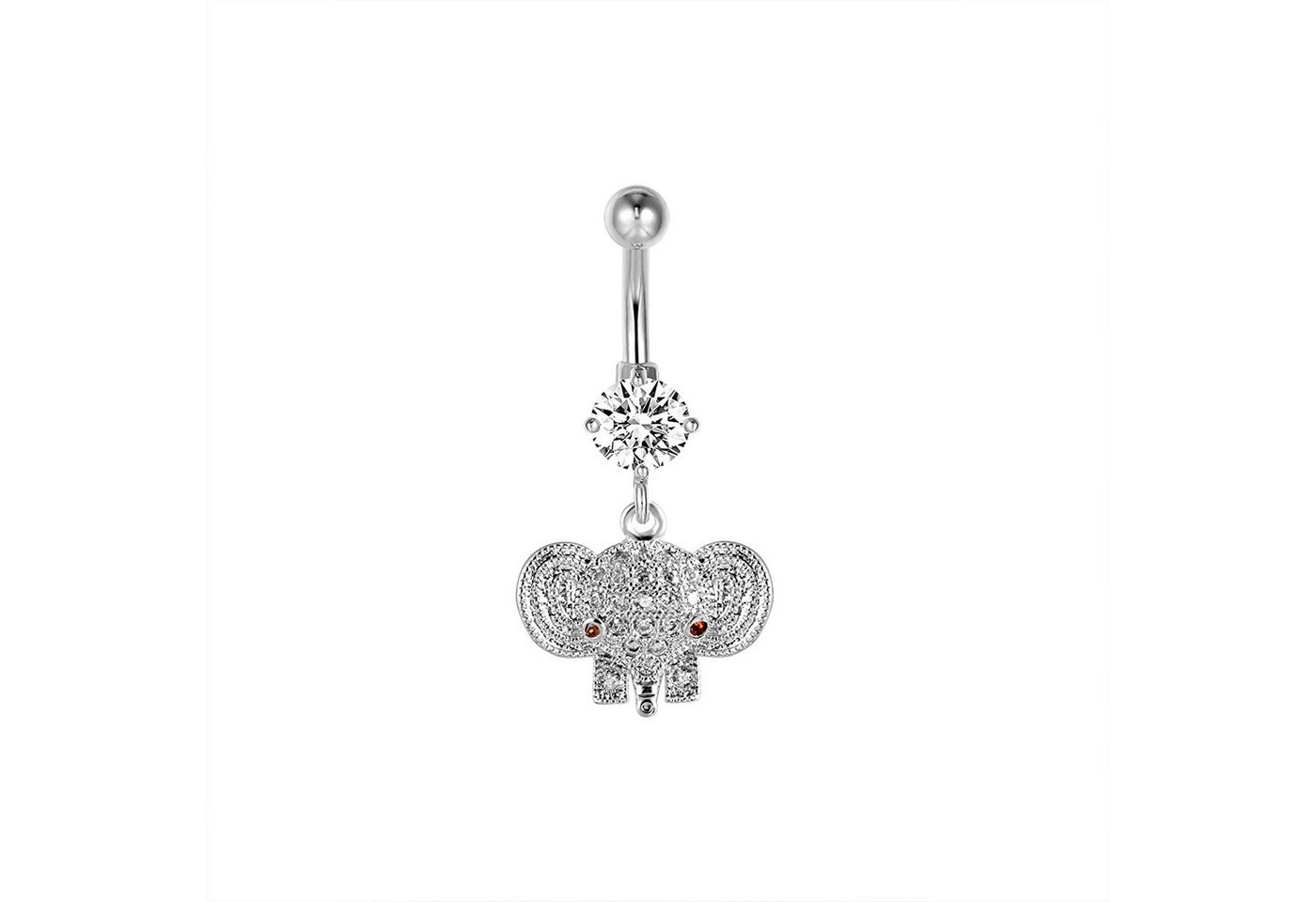 Karisma Bauchnabelpiercing Karisma Edelstahl Bauchnabelpiercing Anhänger Banana Elefant Zirkonia - HB169 - Silber von Karisma