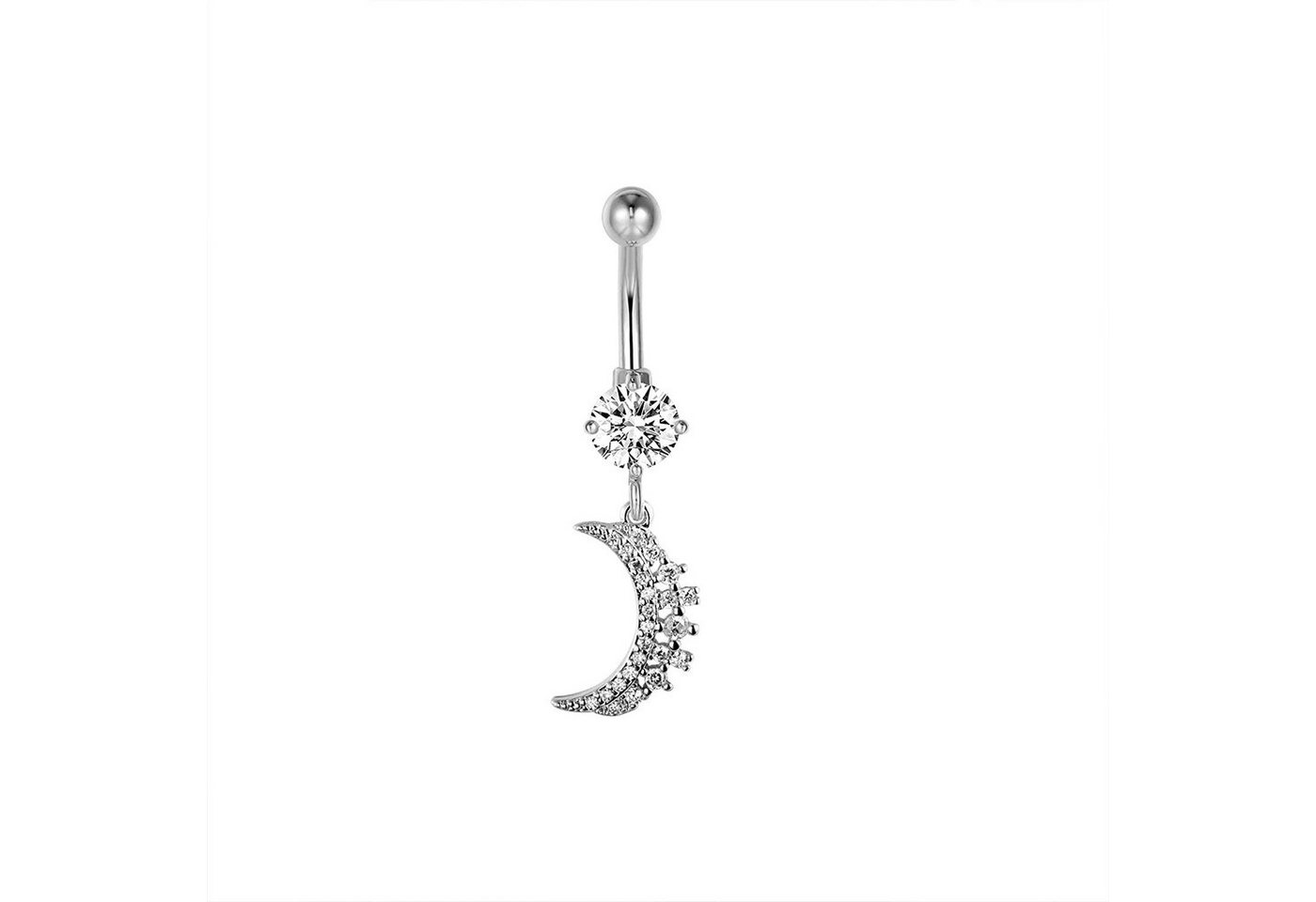 Karisma Bauchnabelpiercing Karisma Edelstahl Bauchnabelpiercing Anhänger Banana Mond Zirkonia - HB163 - Silber von Karisma