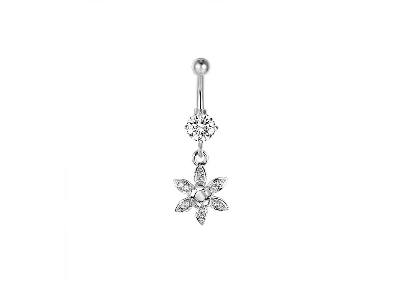 Karisma Bauchnabelpiercing Karisma Edelstahl Bauchnabelpiercing Anhänger Blume Banana Zirkonia - HB175 - Silber von Karisma