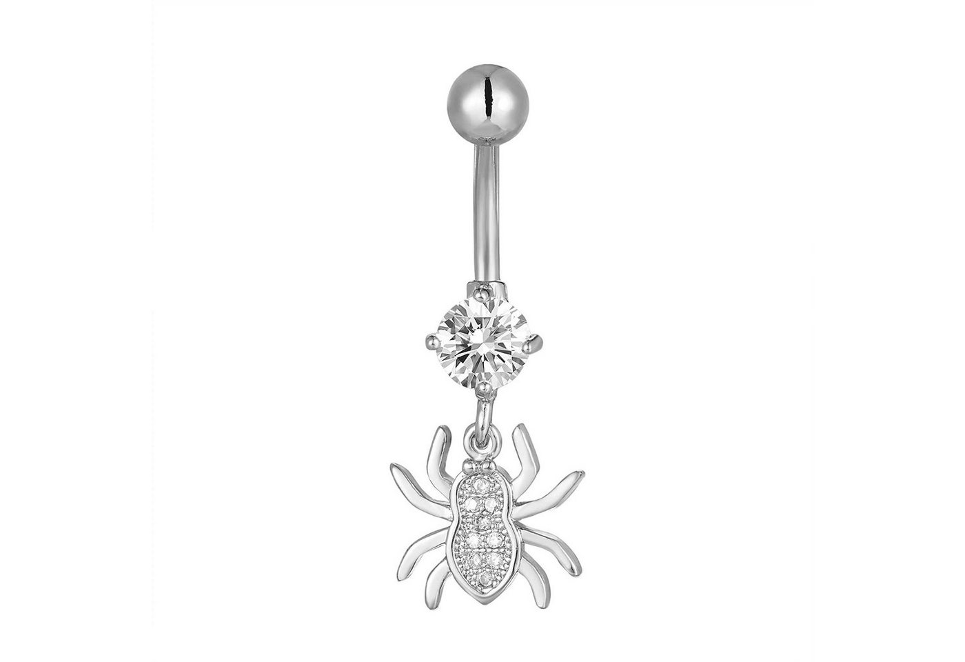 Karisma Bauchnabelpiercing Karisma Edelstahl Bauchnabelpiercing Banana Anhänger Spinne Zirkonia - HB189 - Silber von Karisma