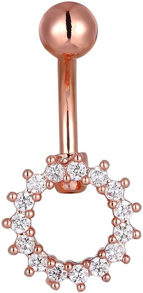 Karisma Bauchnabelpiercing Karisma Edelstahl Bauchnabelpiercing Banana Kreis Zirkonia - HB187 - Roségold von Karisma