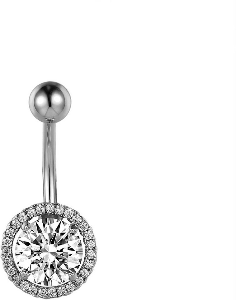 Karisma Bauchnabelpiercing Karisma Edelstahl Bauchnabelpiercing Blume Banana Zirkonia, - HB135 - Silber von Karisma