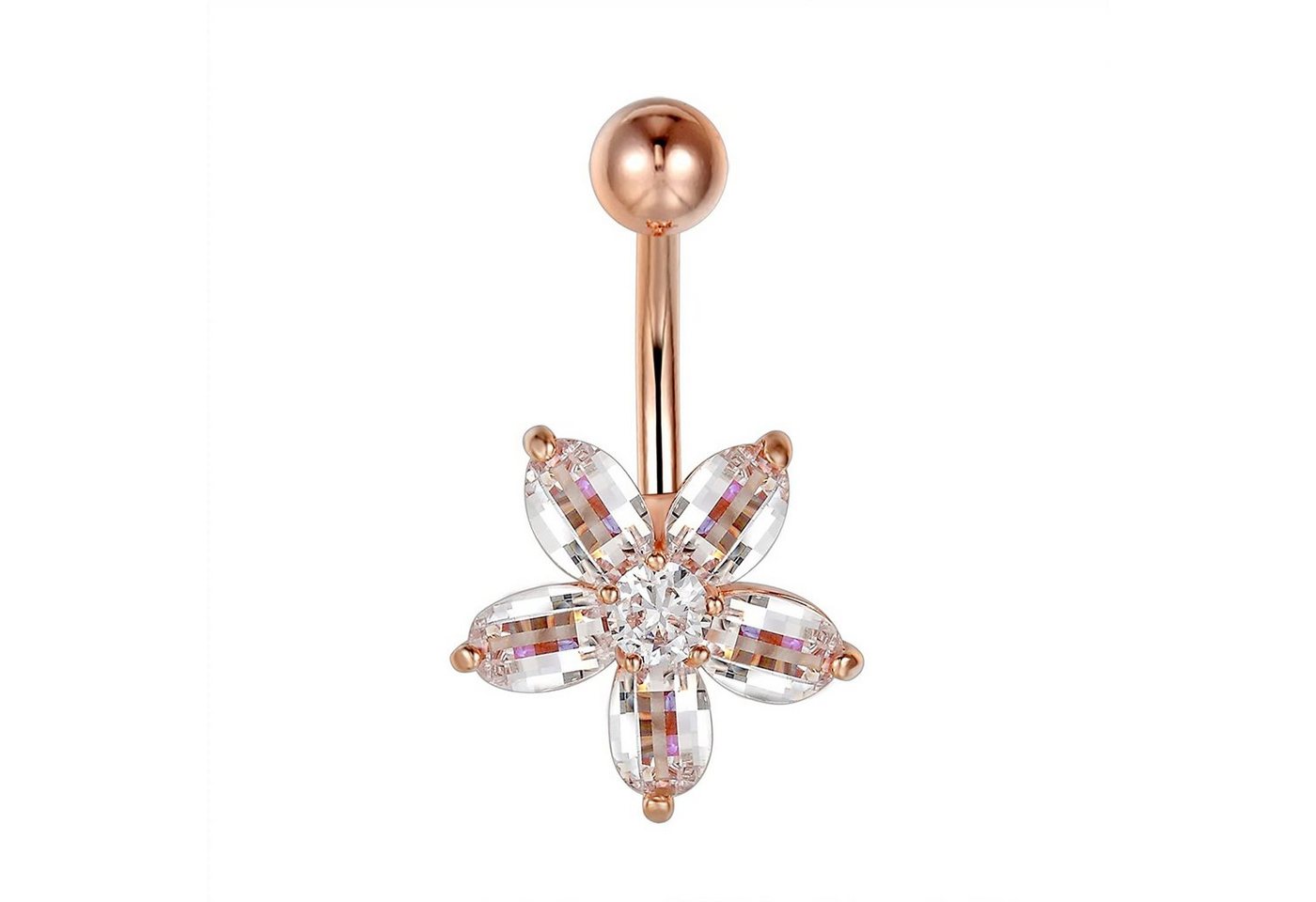 Karisma Bauchnabelpiercing Karisma Edelstahl Bauchnabelpiercing Blume Banana Zirkonia - HB138.Roségold von Karisma