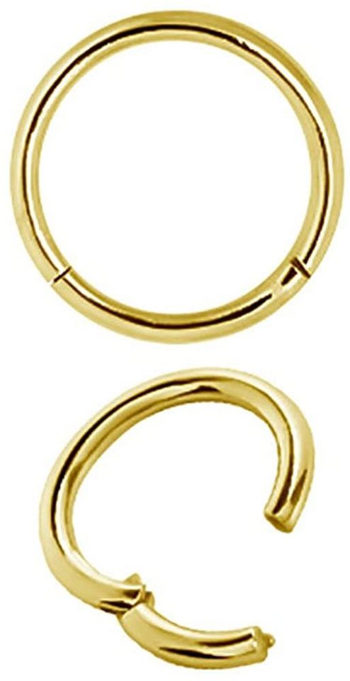 Karisma Bauchnabelpiercing Karisma Hinged Titan G23 Segment Ring Nasenring Nasenpiercing- 1,2x8mm - Gold von Karisma