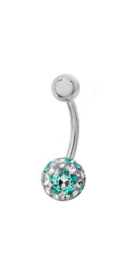 Karisma Bauchnabelpiercing Karisma Nabel Piercing Blume Sealed mit Kristall Elements Türkis - 8.0 Millimeter von Karisma