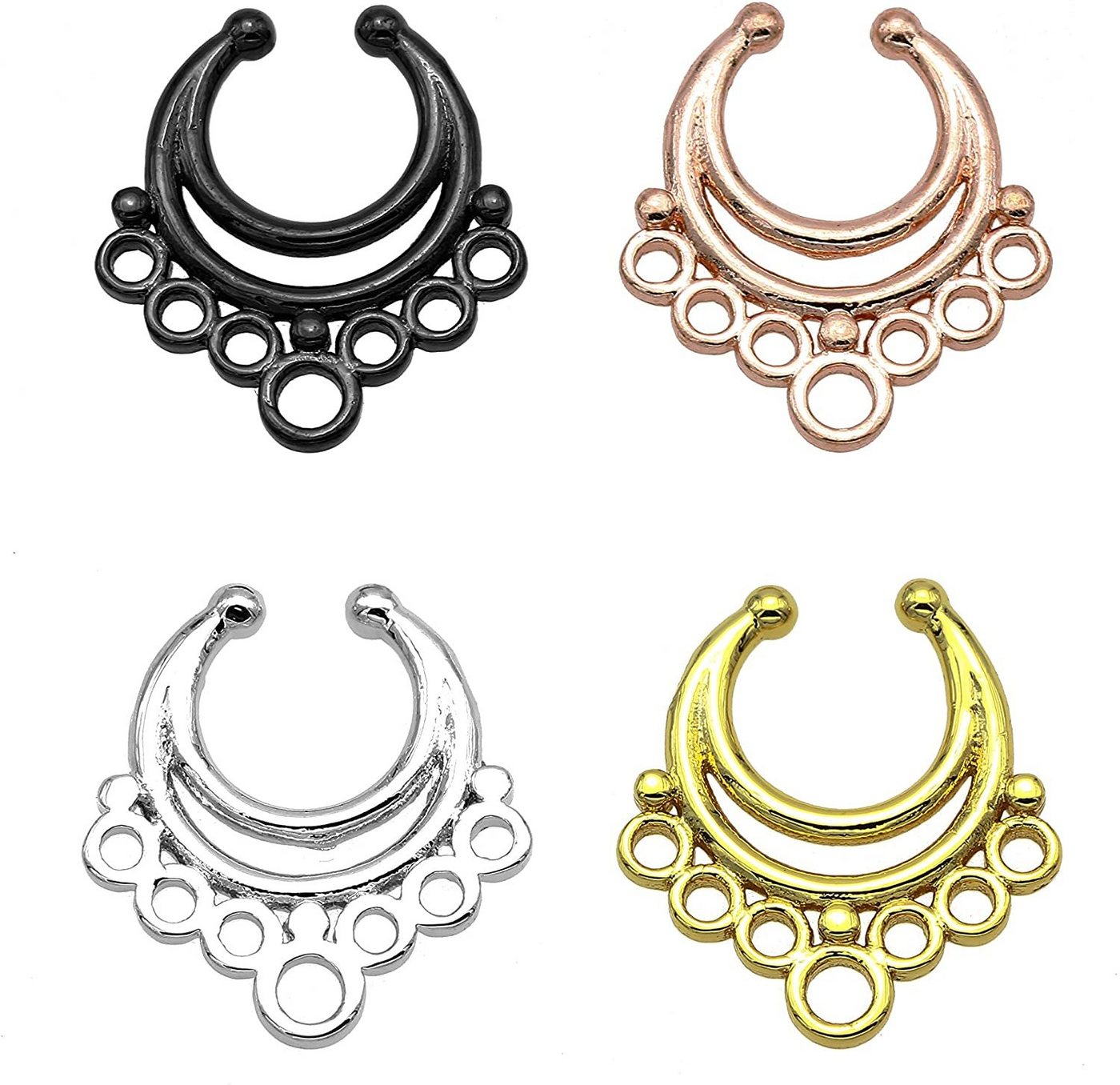 Karisma Bauchnabelpiercing Karisma Titan G23 Fake Septum Ring Nasenring Nasenpiercing - 1,2 x 8mm hfs-71 - Roségold von Karisma