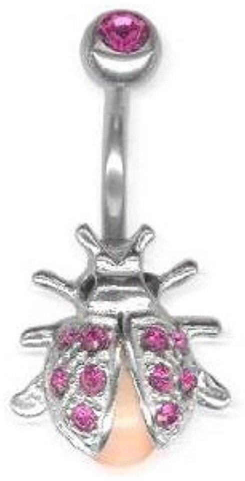 Karisma Bauchnabelpiercing Silber 925 Bauchnabel Piercing Käfer Beetle - Mit Kristall Elements, - SBB06.Pink.Orange Frauenschmuck von Karisma