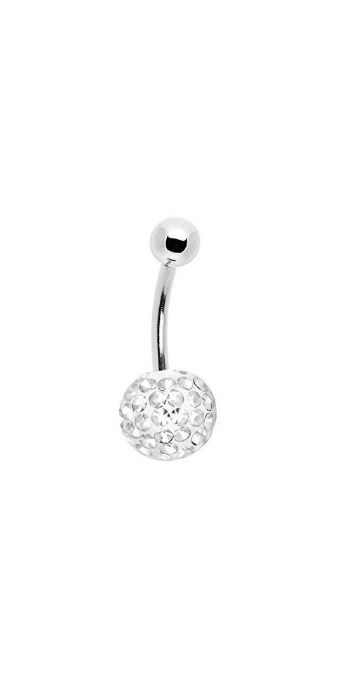Karisma Bauchnabelpiercing Titan G23 Bauchnabel Piercing Mit Kristall Elements 8mm Kuge, l Beschichtet- Weiss - 12.0 Millimeter von Karisma