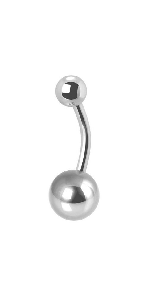 Karisma Bauchnabelpiercing Titan G23 ohne Stein/Banana Stecker Nabelpiercing 5/8 Kugeln Stärke 1,6mm/ Länge 10mm von Karisma