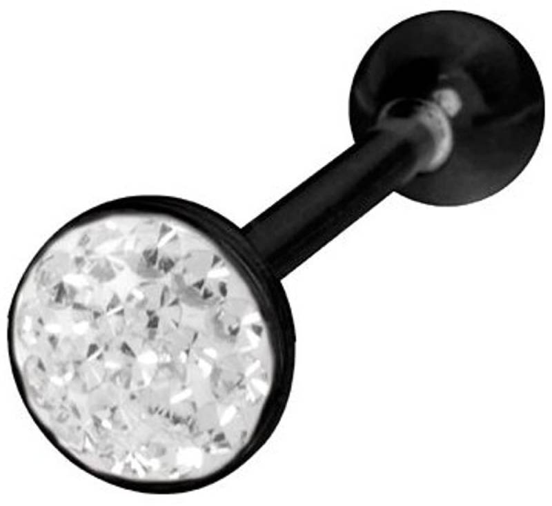 Karisma Brustwarzenpiercing Karisma Edelstahl Blackline Zungenpiercing Hantel Piercing, Cup Size 8mm und Epoxydharz Schicht- Weiss - 16.0 Millimeter von Karisma