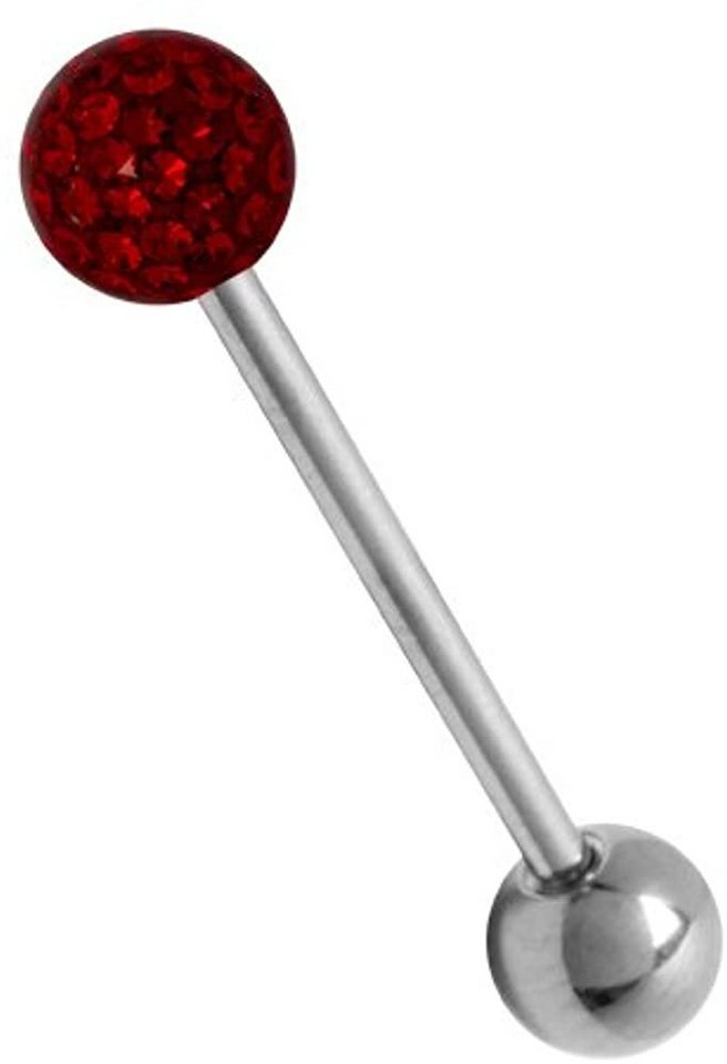 Karisma Brustwarzenpiercing Zungenpiercing Piercing Titan G23 Mit Kristall Elements, Kugel 5mm Beschichtet- Rot CJRB-05S - 16.0 Millimeter von Karisma