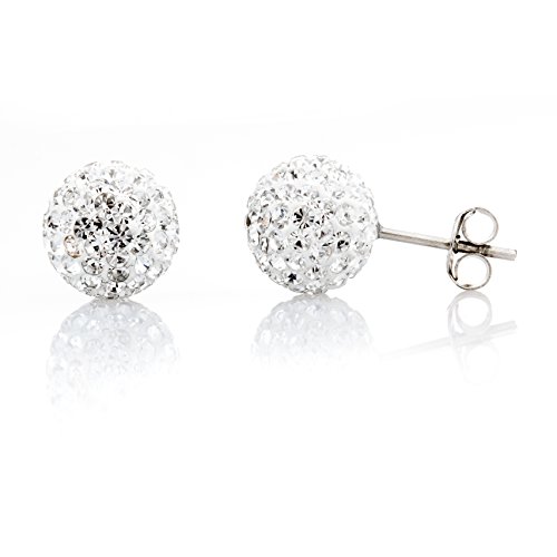 Karisma Damen Ohrstecker Ohrringe Silber 925 Rhodiniert Mit Kristall Elements 8mm von Drops