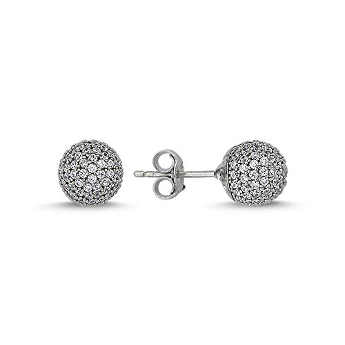 Karisma Damen Ohrstecker Ohrringe - Silber 925 rhodiniert mit Zirkonia Set Elements 8mm Weiss ER003.8s von Drops