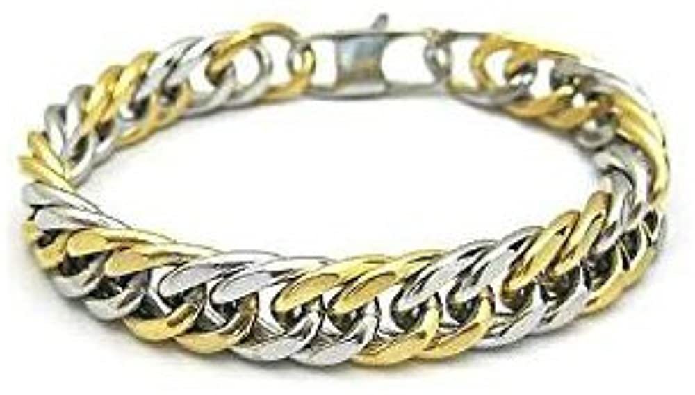 Karisma Edelstahlarmband Edelstahl Panzerarmband Herrenarmband Männerschmuck Kette, Gold - 21.0 cm von Karisma