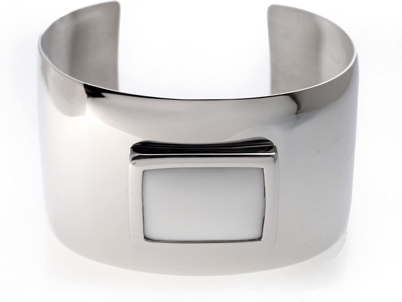 Karisma Edelstahlarmband Frauen Edelstahl Silber Armreif mit Weissem Stein von Karisma