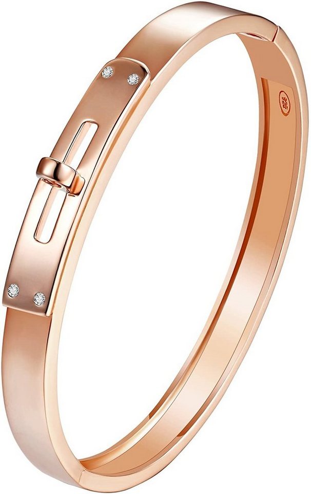 Karisma Edelstahlarmband Karisma Armreif Damen Sterling Silber 925 rhodiniert, Zirkonia Weiss HS-ARM01 Farbwahl - Roségold von Karisma