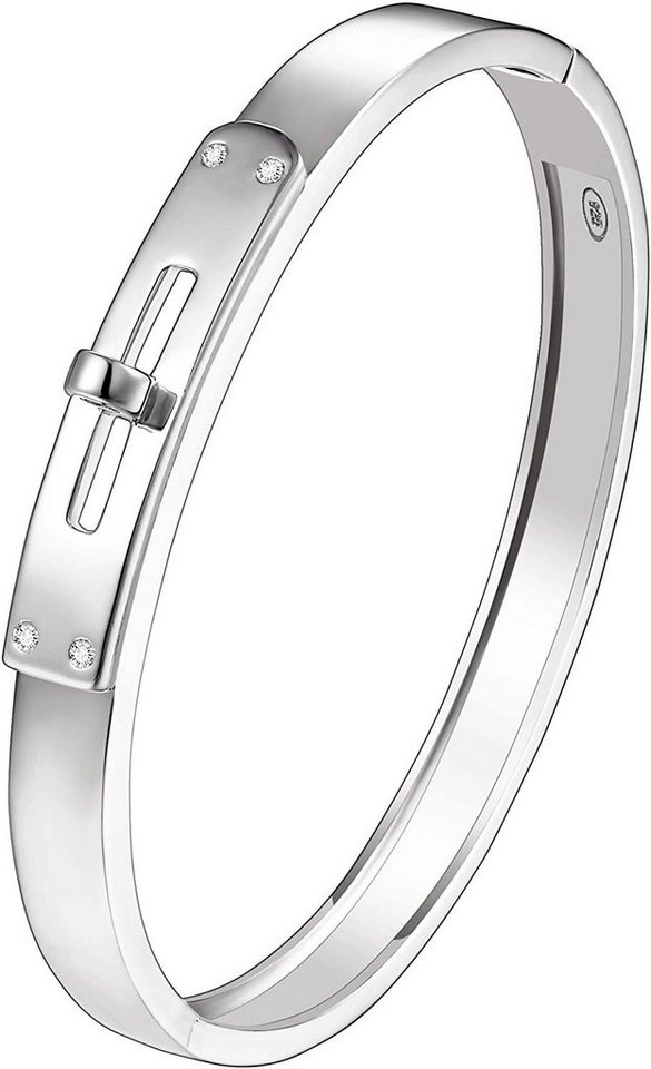 Karisma Edelstahlarmband Karisma Armreif Damen Sterling Silber 925 rhodiniert Zirkonia, Weiss HS-ARM01 Farbwahl - Silber Rhodiniert von Karisma