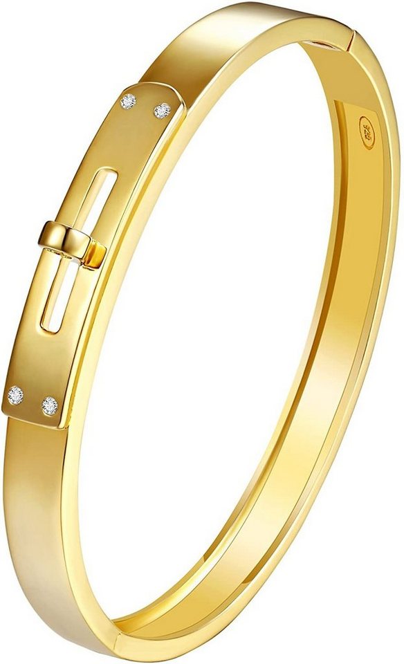 Karisma Edelstahlarmband Karisma Armreif Damen Sterling Silber 925 rhodiniert Zirkonia Weiss HS-ARM01 Farbwahl - Gold von Karisma