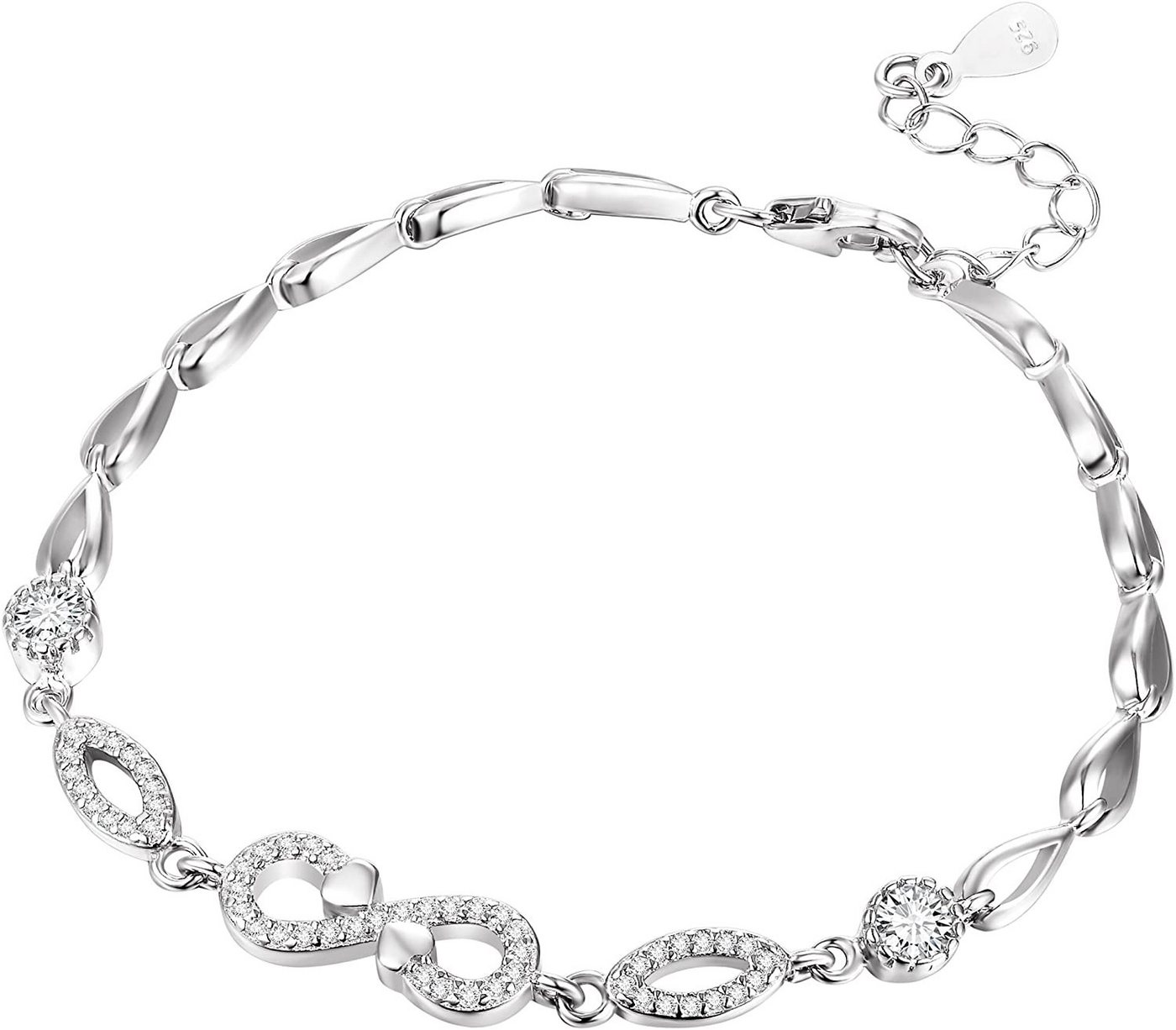 Karisma Edelstahlarmband Karisma Damen Silber 925 Armband Unendlichkeit, Infinity Länge 17 bis 19,5cm rhodiniert von Karisma