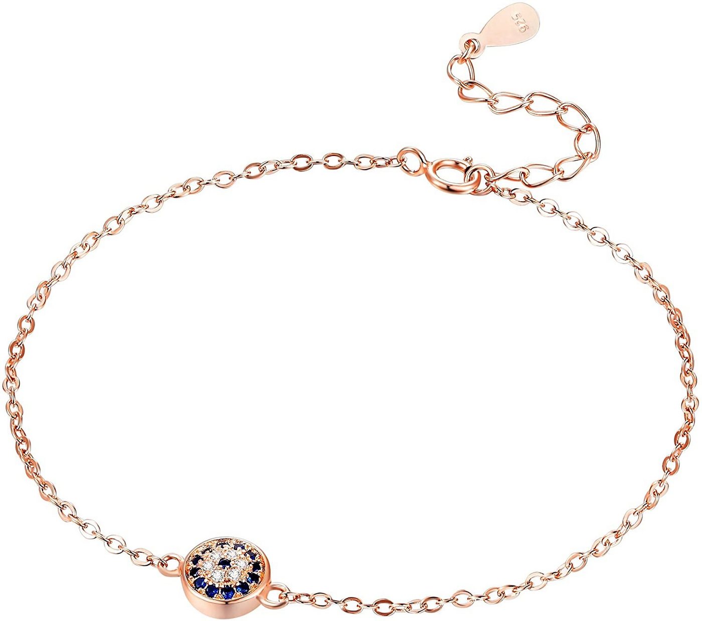 Karisma Edelstahlarmband Karisma Damen Silber 925 rhodinert Armband Böses Auge, Nazar Blau Verlängerung 3cm von Karisma