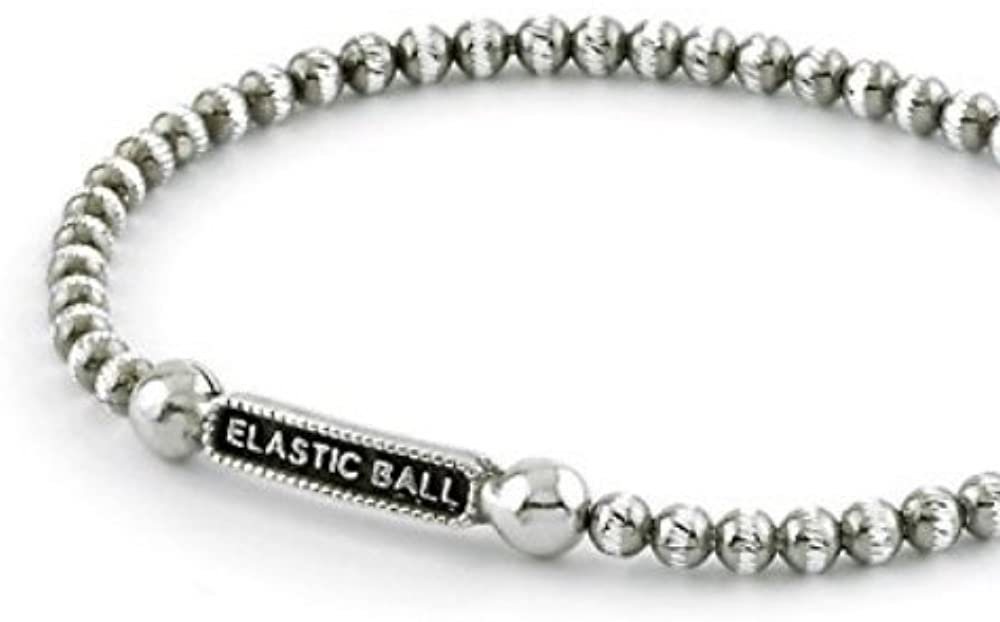 Karisma Edelstahlarmband Karisma Diamntschliff 3mm Elastische Kugelkette Armband 19cm Silber 925 rhodiniert EB0003 RH RU von Karisma