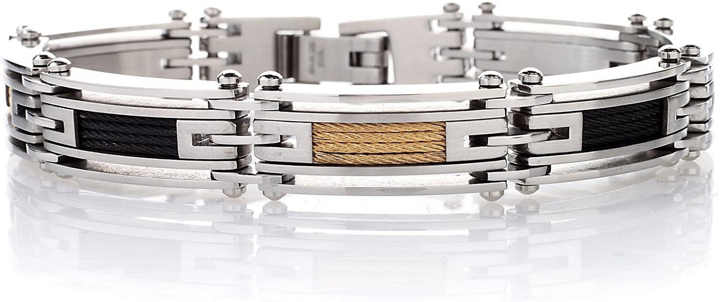 Karisma Edelstahlarmband Karisma Edelstahl Armband Herrenarmband Männerschmuck PVD Gold und Schwarz - SB7193 von Karisma