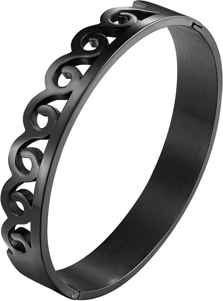 Karisma Edelstahlarmband Karisma Edelstahl Damen Armspange Armband Unendlichkeit Infinity - BMU203 - Black von Karisma