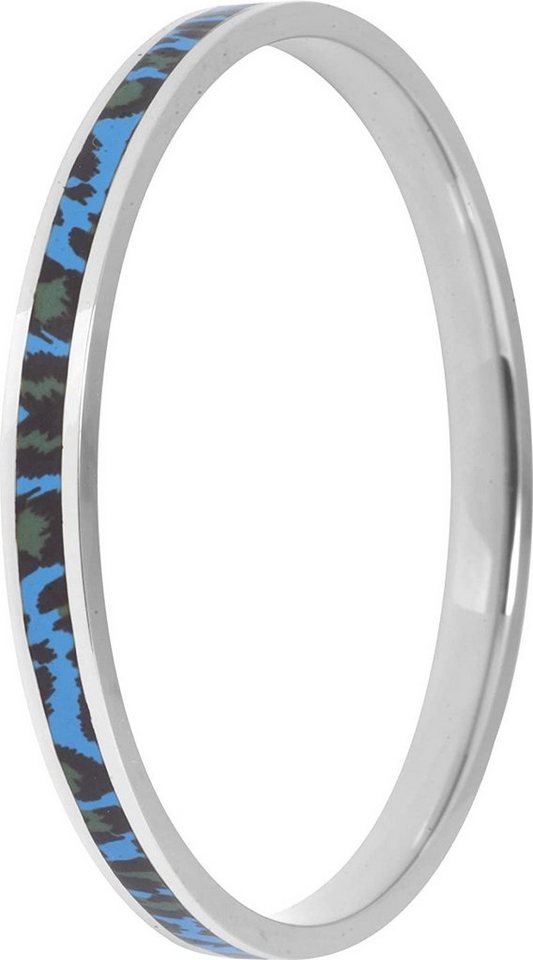 Karisma Edelstahlarmband Karisma Frauen Edelstahl Armreif - Neon Leopart Emailliert Blau - EBAE-04B/Größe 65mm - Breite 6mm von Karisma