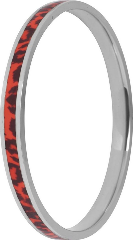 Karisma Edelstahlarmband Karisma Frauen Edelstahl Armreif - Neon Leopart Emailliert Orange- EBAE-04E/Größe 65mm - Breite 6mm von Karisma