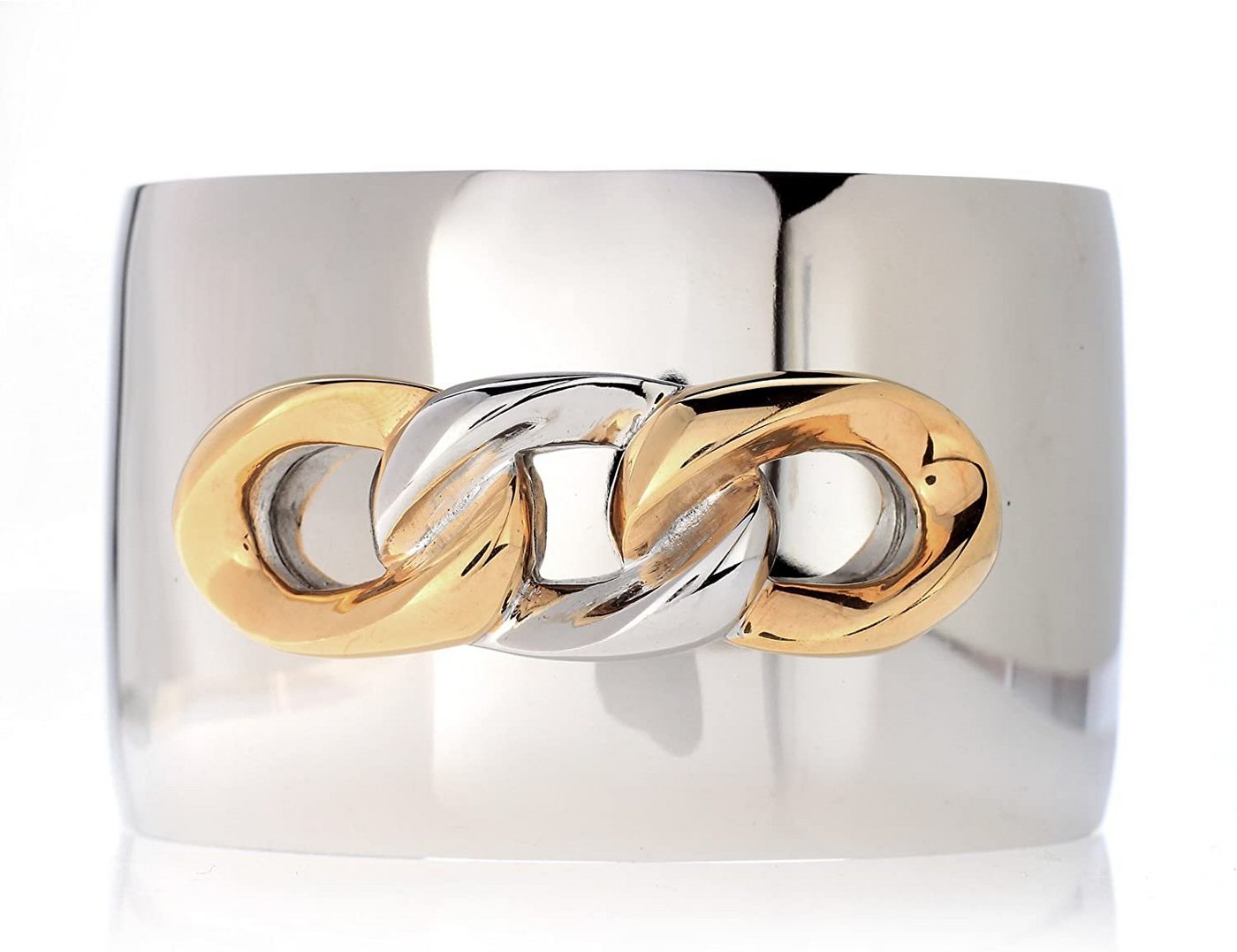 Karisma Edelstahlarmband Karisma Frauen Edelstahl Silber Armreif Vergoldet Motiv Panzer von Karisma