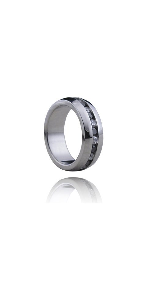 Karisma Fingerring Damen Unendlichkeit Edelstahl 316L Ring Zirkonia Black White SR636, mit Zirkonia von Karisma