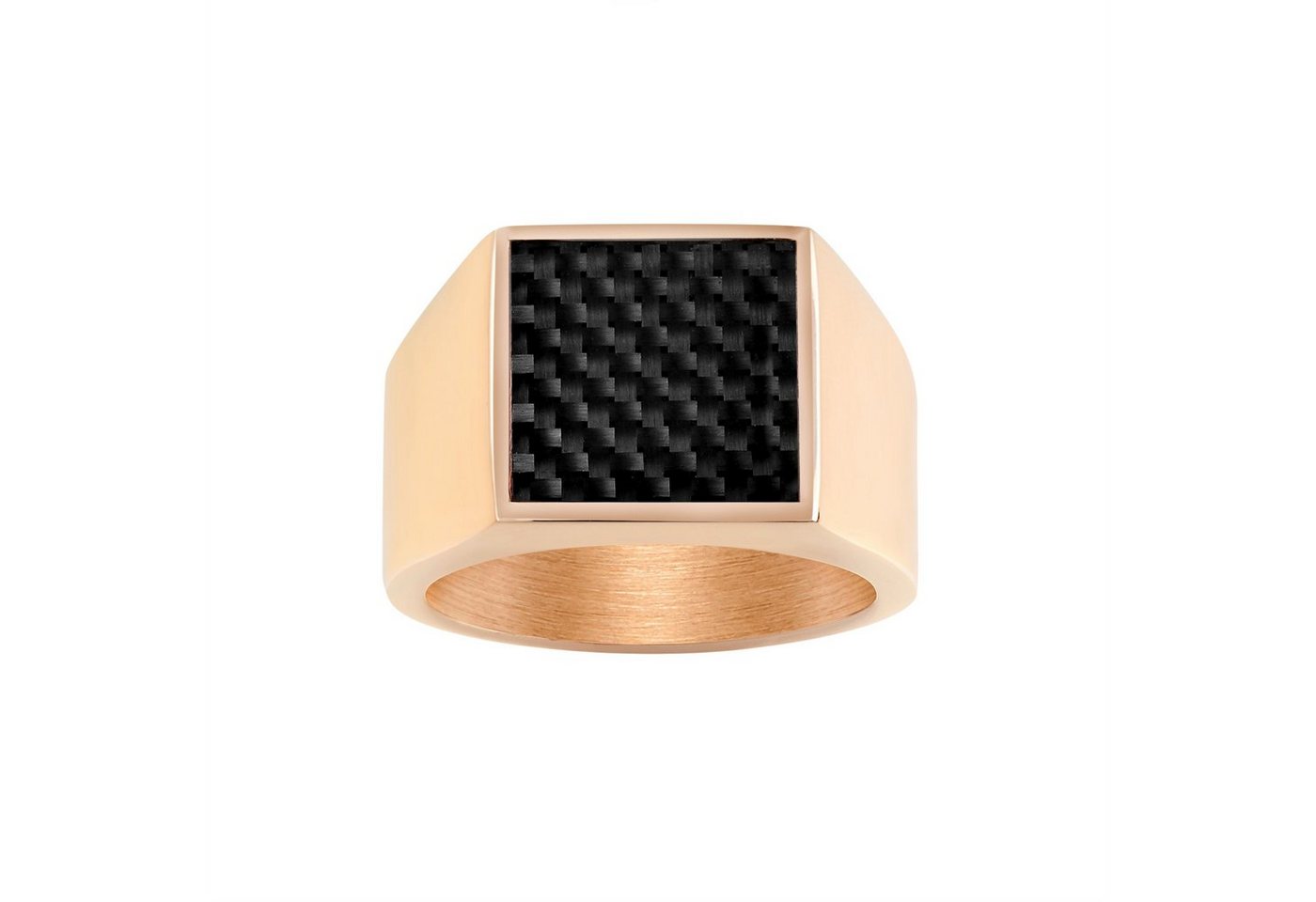 Karisma Fingerring FashionRing Männer Edestahl Roségold 316L Karbon- RHX108 von Karisma