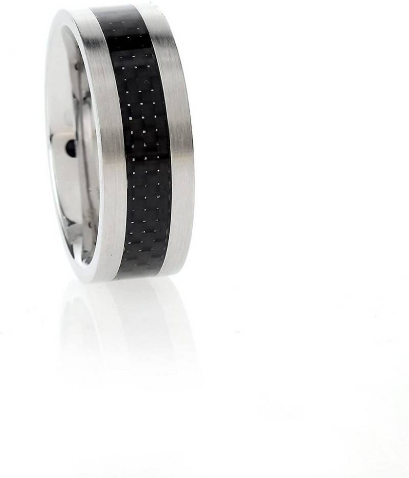 Karisma Fingerring Karisma Edelstahl Karbon Ring Männer Herren - matt poliert, mit Karboneinlage - RG123 Breite 8mm - 65 (20.7) von Karisma