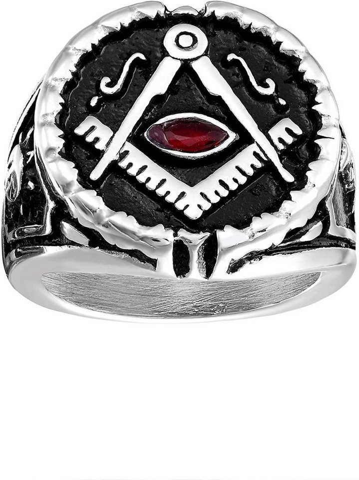 Karisma Fingerring Karisma Männer Edelstahl 316L Ring - Freimaurer Illuminaten- Dreieck Auge - RHC4011 - 57 (18.1) von Karisma