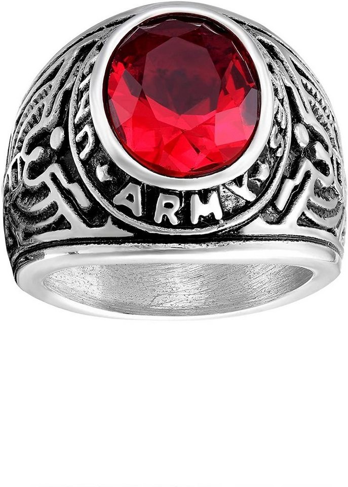 Karisma Fingerring Karisma Männer Edelstahl 316L Ring - USA Militär Stein Rot - Untited States Army- RHC4006 - 65 (20.7) von Karisma