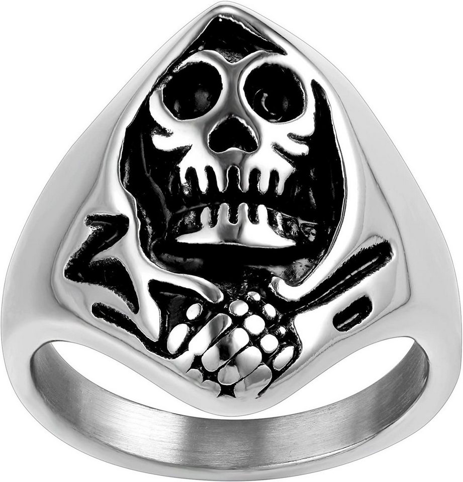 Karisma Fingerring Karisma Männer Edestahl 316L Silber Totenkopf Halloween geschwärzt- RHC111 - 68 (21.6) von Karisma