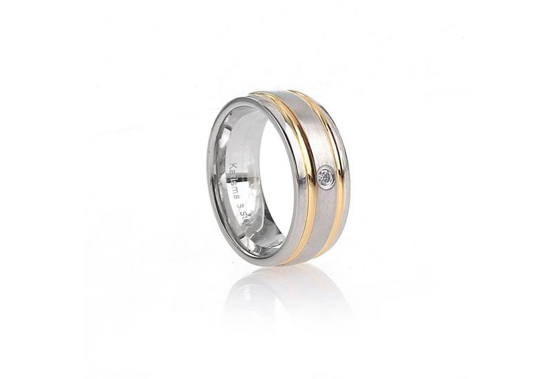 Karisma Fingerring Karisma Trauring Eheringe Verlobungsring Edelstahlring Bicolor, Vergoldet HSR4320 wahlweise mit oder ohne Stein von Karisma
