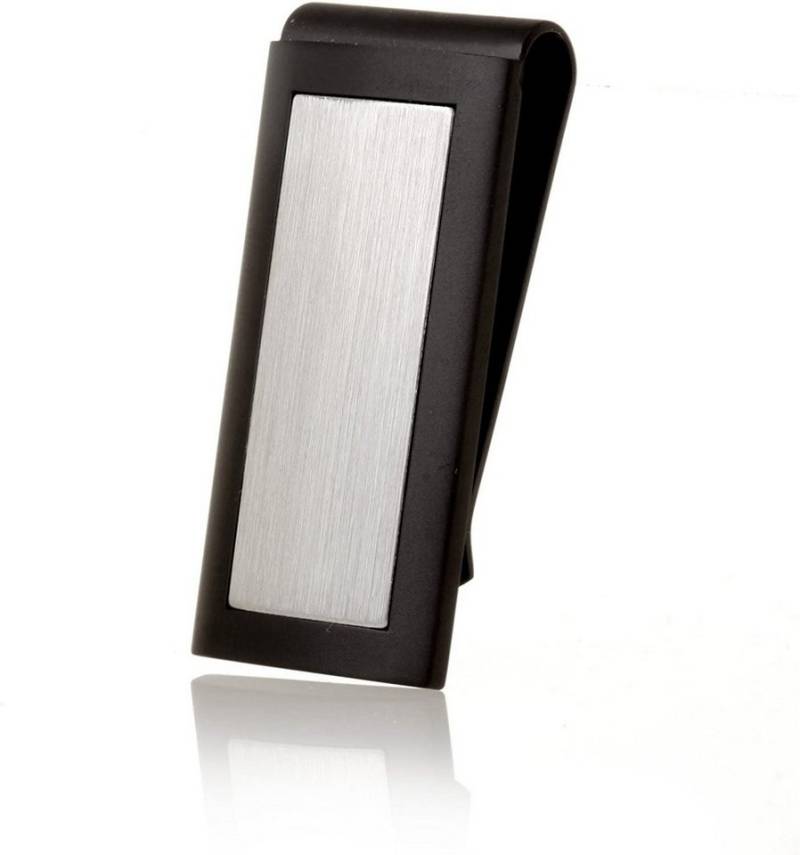 Karisma Geldscheinklammer Karisma Herren Edelstahl Geldklammer -schwarze Beschichtung Mattiert, - Money Clip - MC10.002 von Karisma