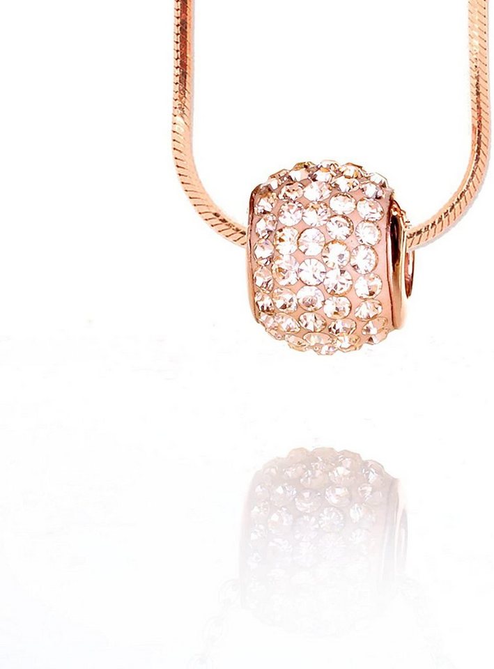 Karisma Kette mit Anhänger Damen Ring Silber 925 Anhänger- Rosé Gold beschichtet mit Kristallsteine und Silber Kette - 2063P.RG - 45.0 Zentimeter von Karisma