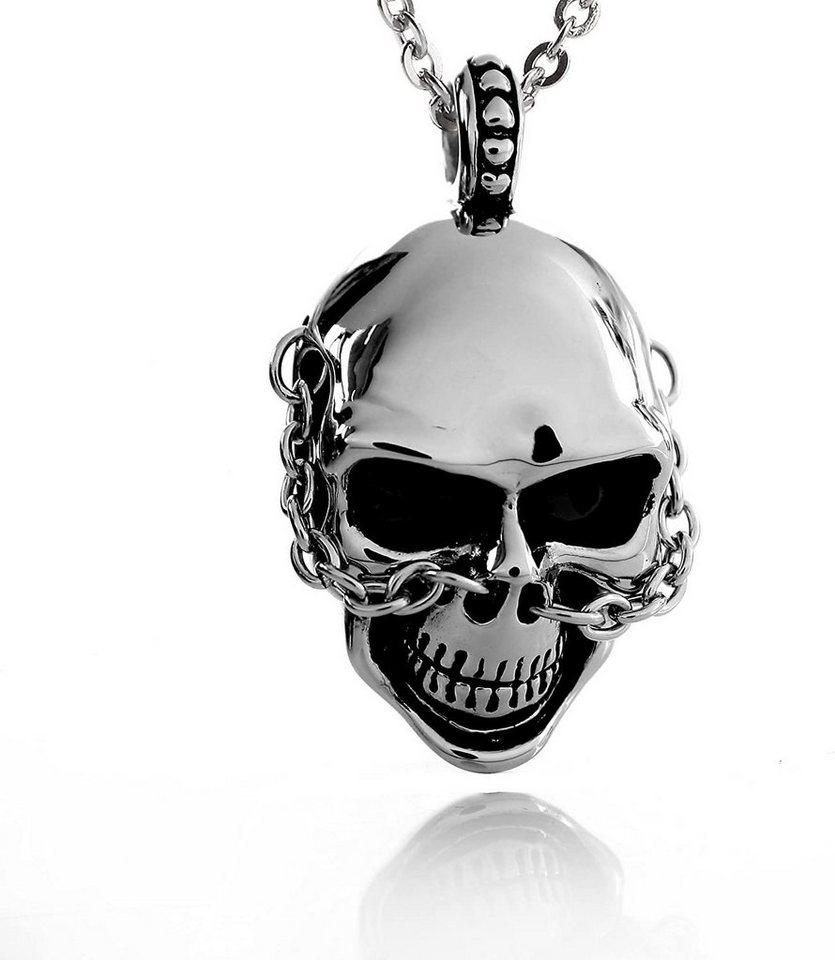 Karisma Kette mit Anhänger Edelstahl Anhänger Totenkopf Hochglänzend Mit Edelstahl Kette HSP7839 - 55 Zentimeter von Karisma