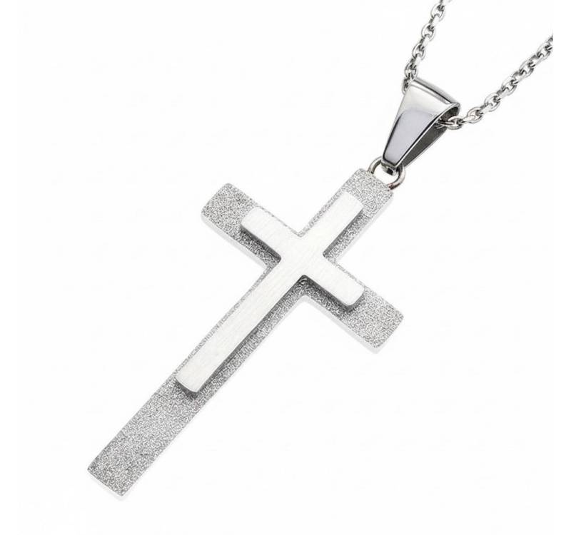 Karisma Kette mit Anhänger Edelstahl Kreuz Anhänger Silber Look und Edelstahl Kette, - YSP261 - 50.0 Zentimeter von Karisma