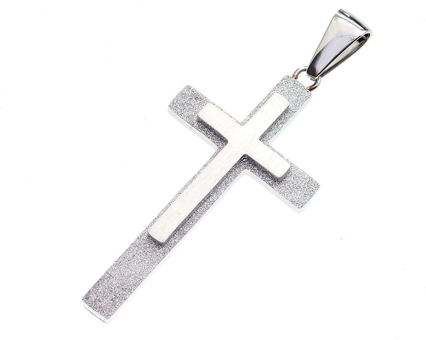 Karisma Kette mit Anhänger Edelstahl Kreuz Anhänger Silber Look und Edelstahl Kette - YSP261 - 55.0 Zentimeter von Karisma